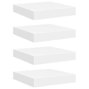 vidaXL Scaffali a Parete 4 pz Bianchi 23x23,5x3,8 cm in MDF