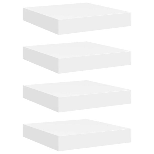vidaXL Scaffali a Parete 4 pz Bianchi 23x23,5x3,8 cm in MDF