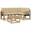 vidaXL Set di divani da esterno 5 pz Bianco e Beige