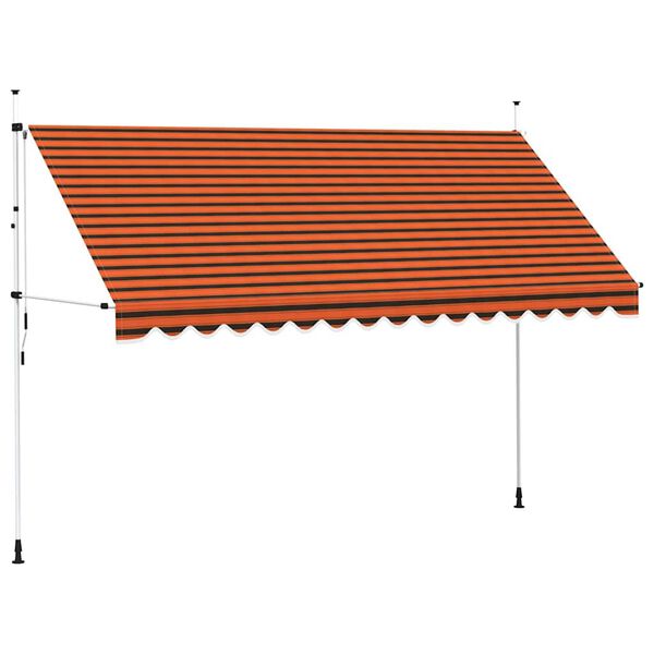vidaXL Tenda da Sole Retrattile Manuale 400 cm Arancione e Marrone