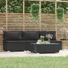 vidaXL Set Divani da Giardino 4 pz con Cuscini in Polyrattan Nero