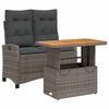 vidaXL Set da Pranzo da Giardino 2 pz con Cuscini in Polyrattan Grigio