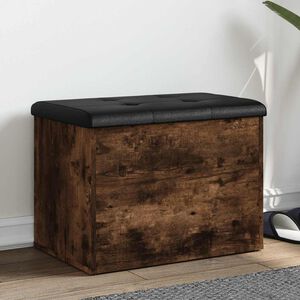 vidaXL Panca Portaoggetti Rovere Fumo 62x42x45 cm Legno Multistrato
