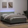 vidaXL Letto a Molle con Materasso e LED Grigio Chiaro 160x220cm Velluto