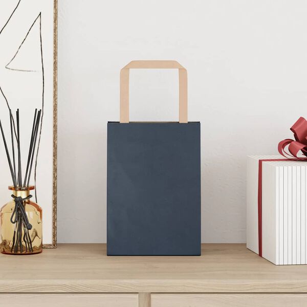 vidaXL Sacchetti di Carta 50 pz con Manici Blu 15x8x21 cm