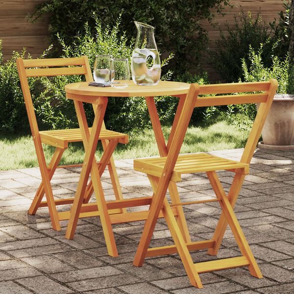 vidaXL Set da Pranzo per Giardino con cuscino 3 pcs Olio Naturale