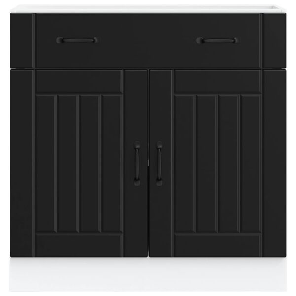 vidaXL Base da Cucina Lucca Nero in Legno Multistrato