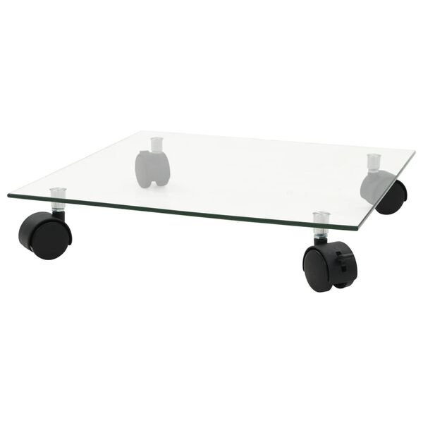 vidaXL Pedane su Ruote per Piante 2pz Vetro Temperato 35x35cm Quadrato