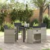 vidaXL Set da Pranzo per Giardino 5 pcs Grigio chiaro polyrattan