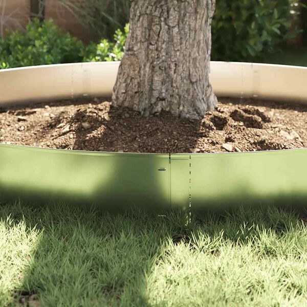 vidaXL Bordure per prato 5 pcs Argento 100 x 25 x 0,07 cm