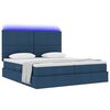 vidaXL Letto con luci a strisce a LED Blu 180 x 200 cm Tessuto