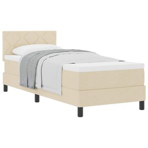 vidaXL Letto a molle con materasso Crema 80 x 200 cm Tessuto