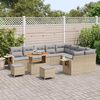 vidaXL Set Divano da Giardino 12 pcs Beige e Grigio Chiaro polyrattan