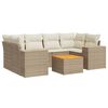 vidaXL Set Divani da Giardino 7 pz con Cuscini Beige in Polyrattan