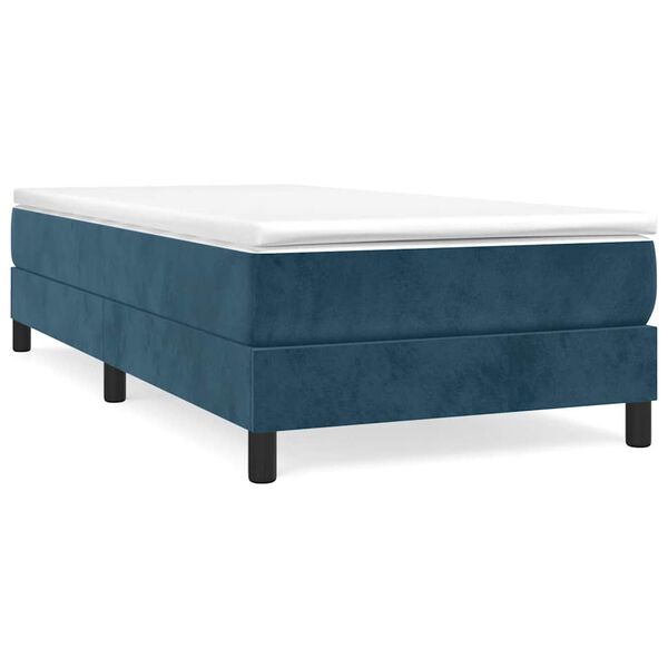 vidaXL Struttura Letto a Rete a Molle Blu Scuro 90x190 cm in Velluto