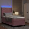 vidaXL Letto a molle con materasso con led Rosa 90 x 200 cm Velluto