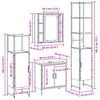 vidaXL Set di mobili per il bagno 4 pcs Nero Legno multistrato