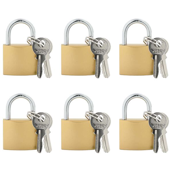 vidaXL U Lock con Chiavi 6 pcs Ottone Ferro