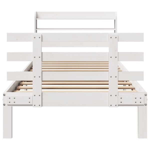 vidaXL Giroletto con Testiera senza Materasso Bianco 90x190 cm