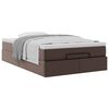 vidaXL Struttura Letto Pouf con Materasso Marrone 120x200cm Similpelle