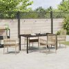 vidaXL Set da Pranzo per Giardino con cuscino 5 pcs Beige polyrattan
