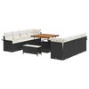 vidaXL Set Divano da Giardino 11 pz Nero polyrattan