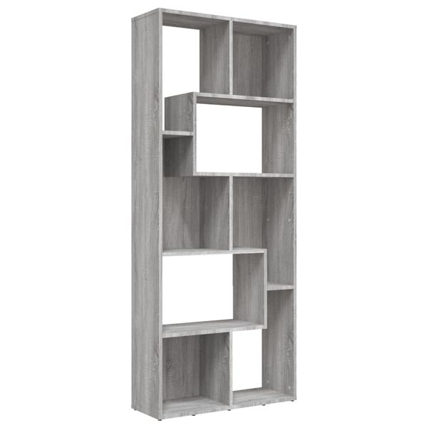 vidaXL Libreria Grigio Sonoma 67x24x161 cm in Legno Ingegnerizzato