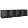 vidaXL Libreria/Mobile TV Grigio 36x30x143 cm in Legno Multistrato