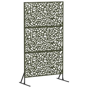 vidaXL Schermo per Privacy 100 x 50 x 180 cm Acciaio Verde Oliva