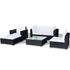 vidaXL Set Divani da Giardino 6 pz con Cuscini in Polyrattan Nero