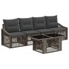 vidaXL Set Divano da Giardino 5 pz Grigio e Grigio Scuro polyrattan