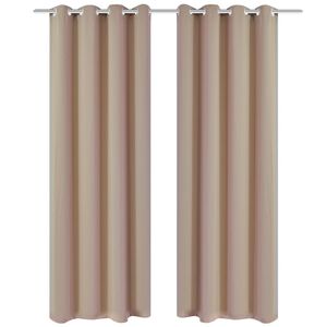 Tende Oscuranti Blackout Crema con Anelli di Metallo 135 x 245 cm 2 pz