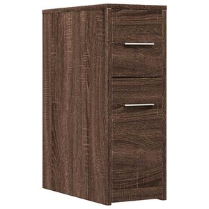 vidaXL Armadietto da Bagno Stretto con Ruote Rovere Marrone Truciolato
