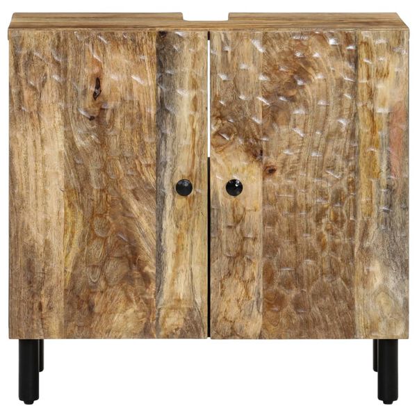 vidaXL Mobile Lavabo da Bagno 62x33x58cm in Legno Massello di Mango