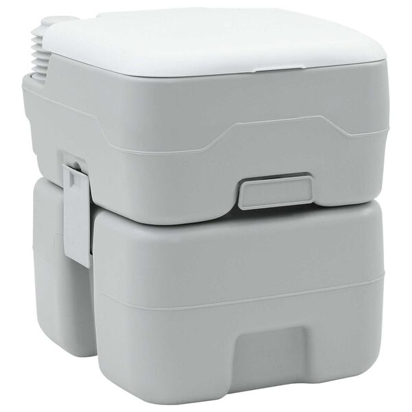vidaXL Toilette da Campeggio Grigio e Bianco 41,5 x 36,5 x 42 cm
