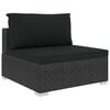 vidaXL Set Divani da Giardino 5 pz con Cuscini in Polyrattan Nero