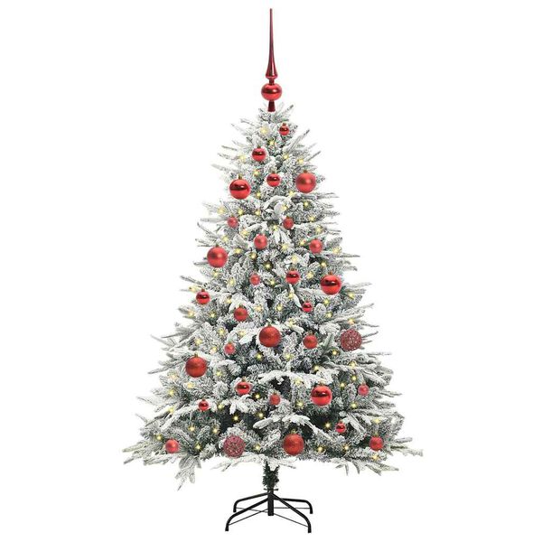 vidaXL Albero di Natale Artificiale Pre-illuminato con Set di Palline