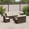 vidaXL Set Divani da Giardino 9pz con Cuscini Marrone in Polyrattan
