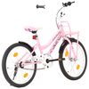 vidaXL Bici per Bambini con Trasportino Frontale 20'' Rosa e Nera