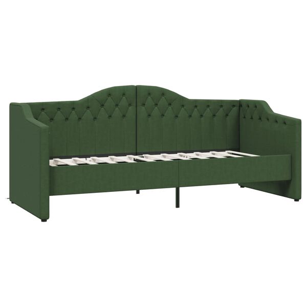 vidaXL Dormeuse con Presa USB Verde Scuro in Tessuto 90x200 cm