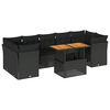 vidaXL Set Divani da Giardino con Cuscini 8 pz Nero in Polyrattan