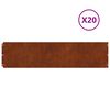 vidaXL Bordura per Prato 20 pcs 25 x 103 cm Acciaio Corten Ruggine