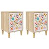 vidaXL Armadio da Notte MAINZ 2 pz Rovere Sonoma 36 x 33 x 50 cm
