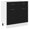 vidaXL Armadio pensile Rovere Nero 80 x 46 x 81,5 cm