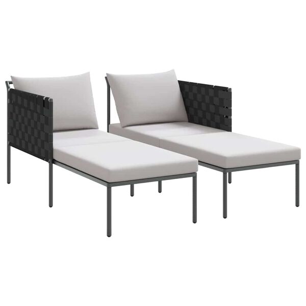 vidaXL Lettino da Sole 2-persona Antracite 115 x 153 x 69.5cm Acciaio