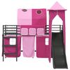 vidaXL Struttura del letto loft per bambini Nero e rosa 99,5 x 190 cm