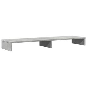 vidaXL Supporto Monitor Grigio Cemento 100x27x10cm Legno Massello Pino