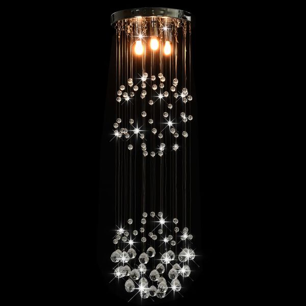 vidaXL Lampadario Perle di Cristallo a Sfera Argento 3 Lampadine G9