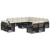 vidaXL Set Divano da Giardino 14 pcs Nero e Bianco Crema polyrattan