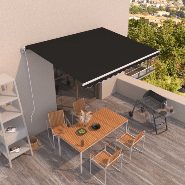 vidaXL Tenda da Sole Retrattile Automatica 400x350 cm Antracite